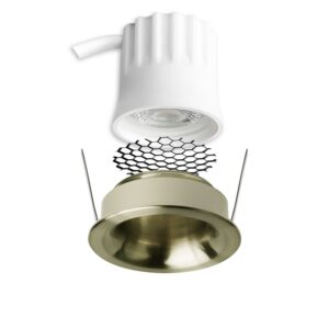 BACK32 mini 5W 2700K CRI90 36° 320lm honeycomb, dimmable LED Recessed spotlight brass