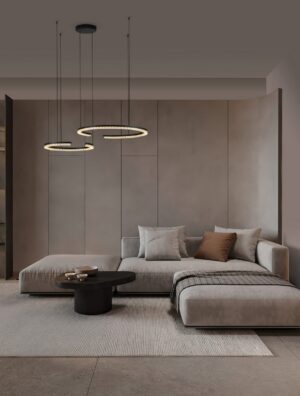 Pendant ring LED lamp 65cm/46cm DIM black GREAMY