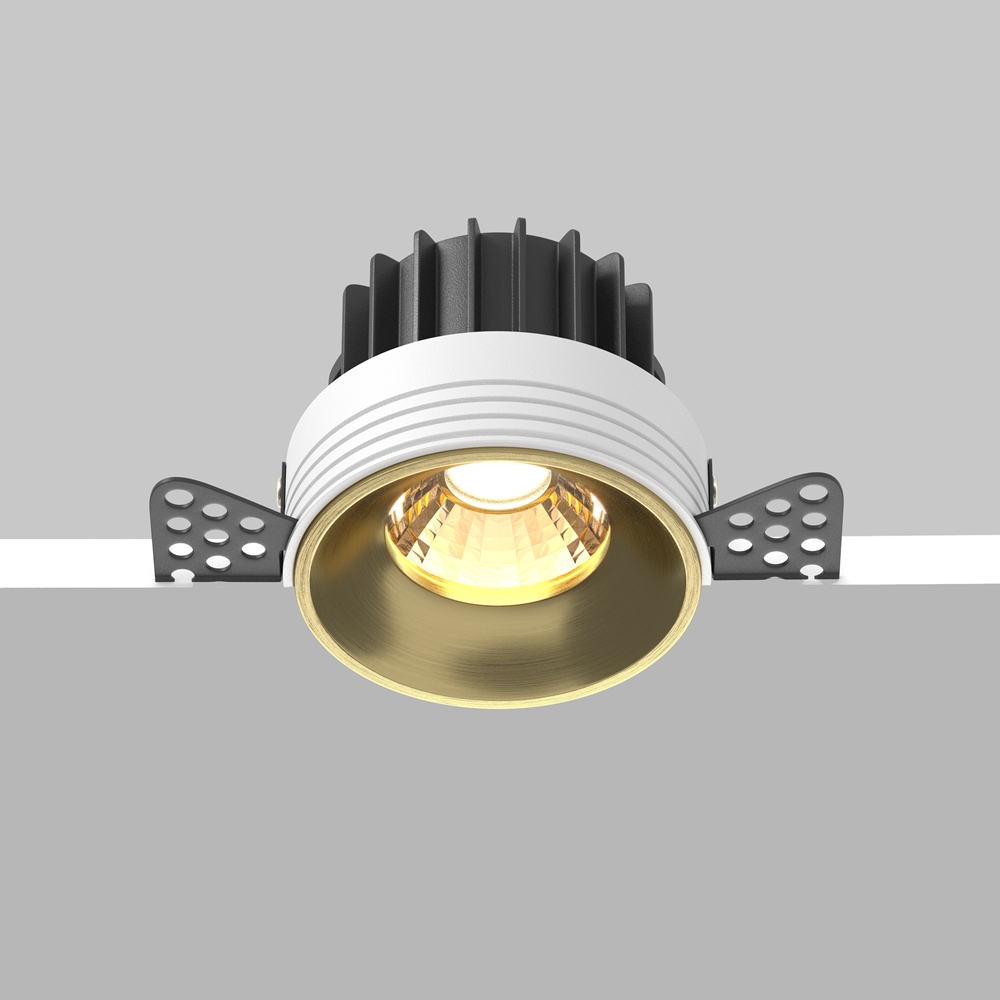 Downlight Roundz 3000K 12W 50° 810lm trimless Brass