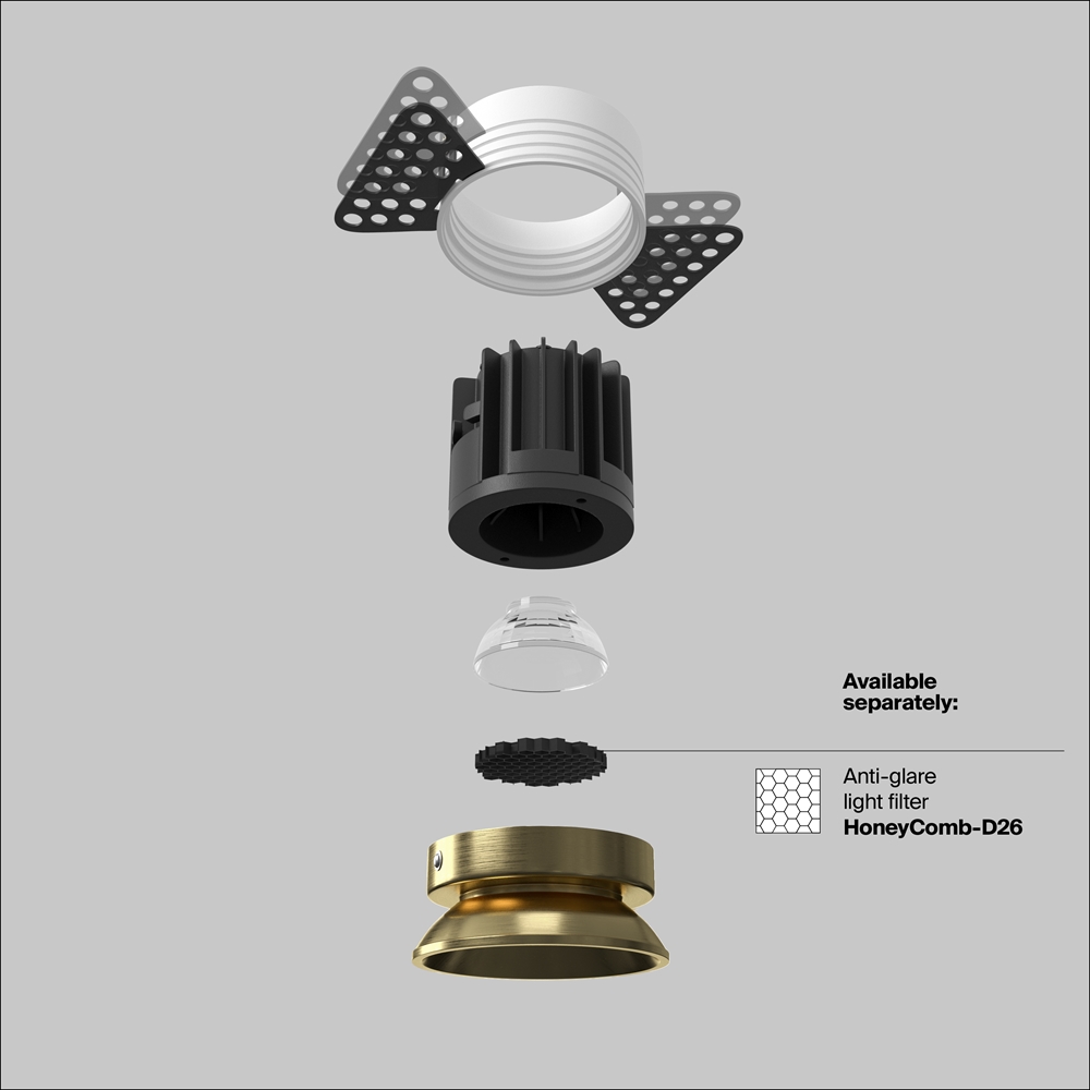 Downlight Roundz 3000K 12W 50° 810lm trimless Brass - Image 8