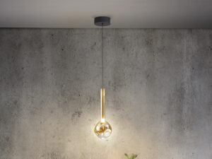 Pendant lamp ESSENZA 1LED 4W 240lm 3000K Black/Gold/Amber