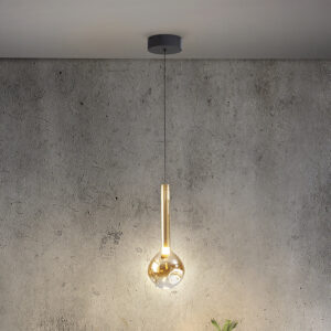 Pendant lamp ESSENZA 1LED 4W 240lm 3000K Black/Gold/Amber