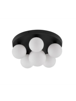 EDEM 5xG9 35cm black with opal white domes, ceiling lamp