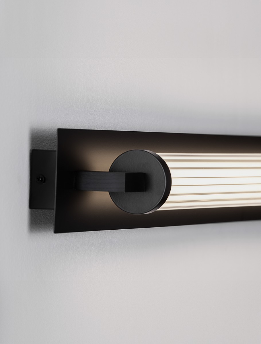 FASKO 80cm IP44 LED 16W 3000K 1019lm black bathroom/mirror wall lamp